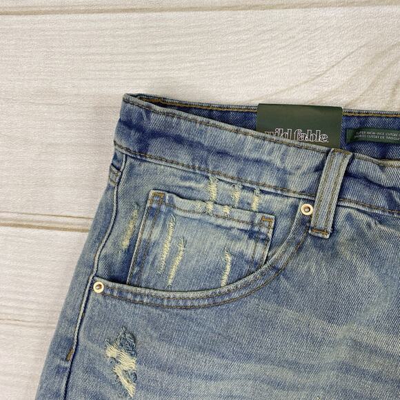 Wild Fable Shorts Womens Jr 17 Super High Rise Denim Jean 3” Inseam Cut Off NWT - Picture 4 of 11